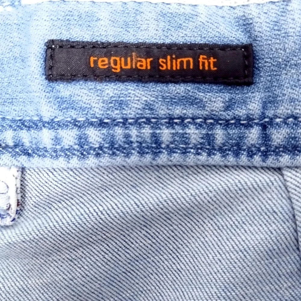Alberto Jeans Mens 38x36 Blue Pipe-B DS Light Denim Regular Slim‎ Fit Stretch